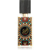 Decoratieve parfumfles met mandala-patroon en Arabische kalligrafie van Lattafa Parfum Ajwad